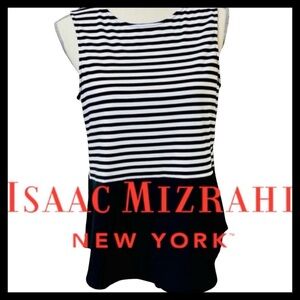 IMNYC Isaac Mizrahi Black/White Stripe Tank (M)
